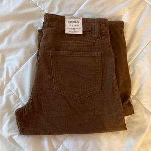 Brand New Cottonon Corduroy Low Rise Straight Jean
